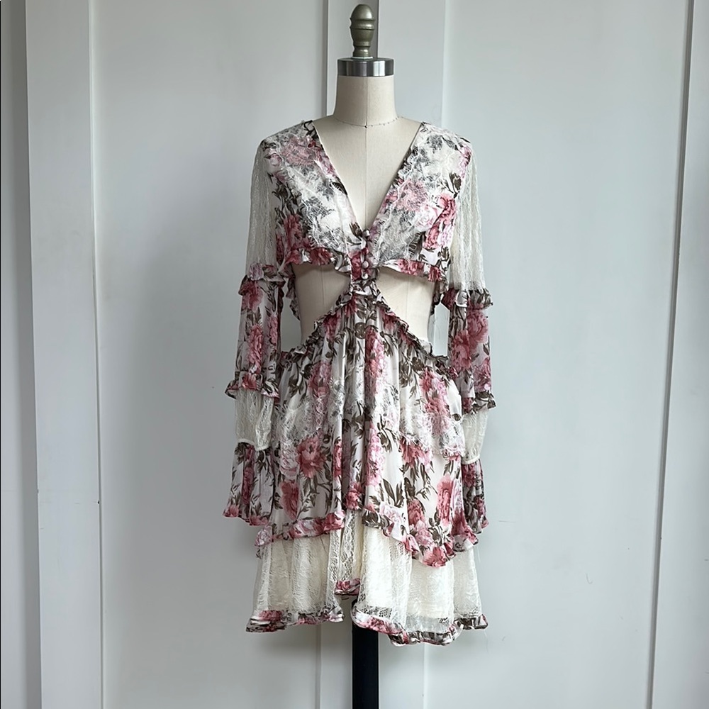 Floral Lace Cutout Dress